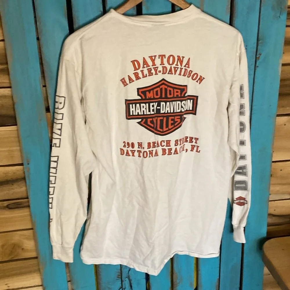 Vintage Y2K distressed Harley Davidson Daytona Bike Week 2001 long sleeve t